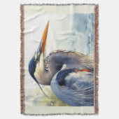 ブルー素晴らしヘロン野生生物湿地バードアート自然 スローブランケット (正面縦)