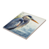 ブルー素晴らしヘロン野生生物湿地バードアート自然 タイル (側面)