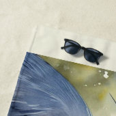 ブルー素晴らしヘロン野生生物湿地バードアート自然 ビーチタオル (インサイチュ)