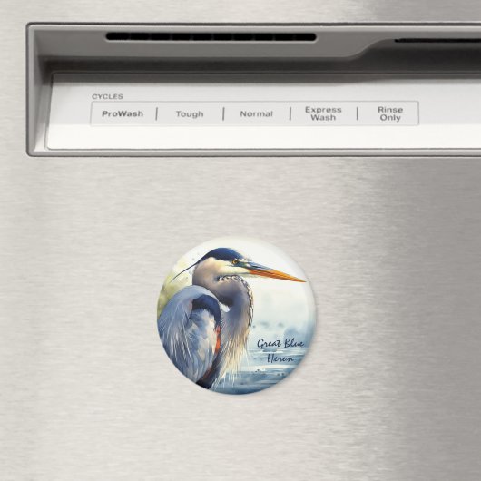 ブルー素晴らしヘロン野生生物湿地バードアート自然 マグネット (インサイチュ (食洗機))