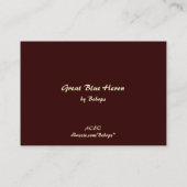 ブルー素晴らしヘロン魚釣りATC 名刺 (裏面)