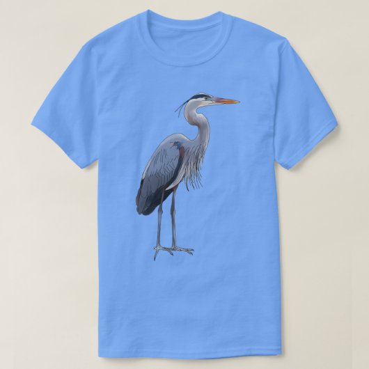 ブルー素晴らしヘロン1 Tシャツ (デザイン正面)