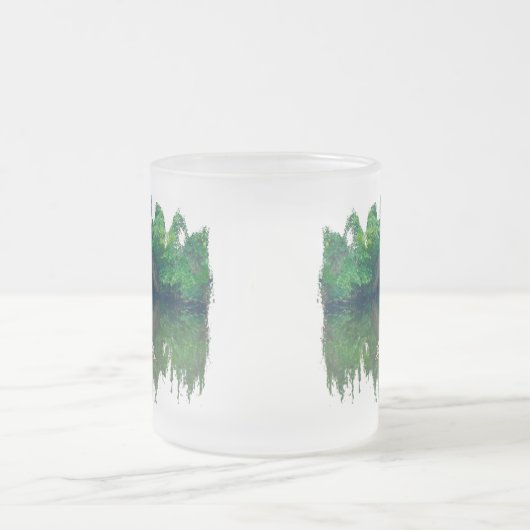 ブルー素晴らしヘロン – アルデア・ヘロディア フロストグラスマグカップ (中央)