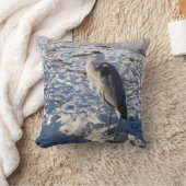 ブルー素晴らしヘロン クッション (ブランケット)