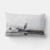 ブルー素晴らしヘロン&ダックワイルドライフモジョ枕 ランバークッション (裏面)