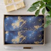 ブルー素晴らしホワイト&金ゴールドマーブル銀河系 薄葉紙 (ギフト)