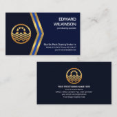 ブルー素晴らし金ゴールドアロースイミングプール契約者 名刺 (正面/裏面)