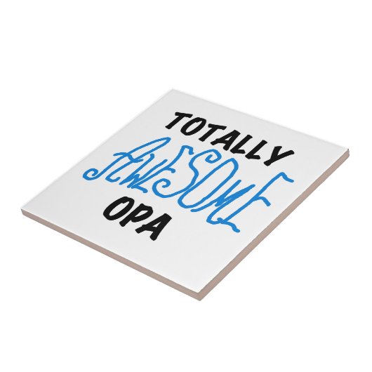 ブルー素晴らし・トータルOpa Tシャツとギフト タイル (側面)