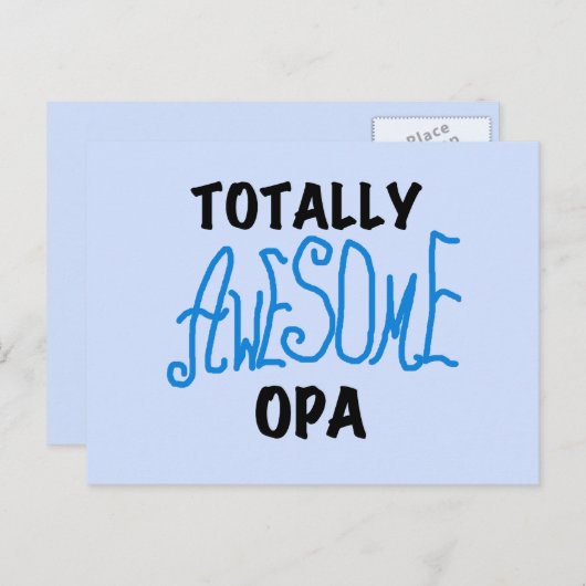 ブルー素晴らし・トータルOpa Tシャツとギフト ポストカード (正面/裏面)