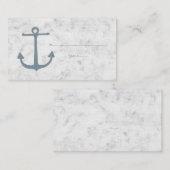 ブルー素朴いかり結婚座席表 プレイスカード (正面/裏面)