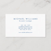 ブルー素朴に洗練されたメンズボウタイロゴ 名刺 (裏面)