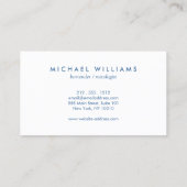 ブルー素朴に洗練されたメンズボウタイロゴ 名刺 (裏面)