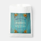 ブルー素朴ひまわりベビー散布パーティー フェイバーバッグ (正面)