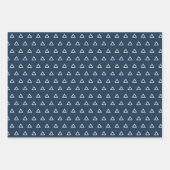 ブルー素朴アイボリーメリークリスマススノーフレーク ラッピングペーパーシート (正面3)