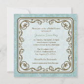 ブルー素朴アンドブラウンメイソンジャーブライダルシャワー 招待状 (裏面)