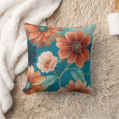 ブルー素朴アンドラストボホフローラ クッション (ブランケット)