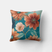 ブルー素朴アンドラストボホフローラ クッション (裏面)