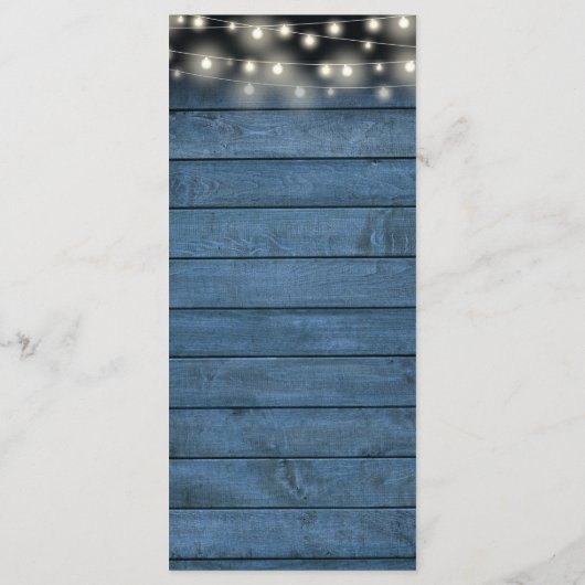 ブルー素朴ウェディングレセプションサンキュー座席表 メニュー (裏面)