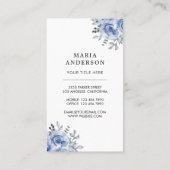 ブルー素朴ウォーターカラーフローラ香水ボトル 名刺 (裏面)