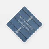 ブルー素朴ウッドシーホースライトハウスビーチハウス スタンダードランチョンナプキン (角)