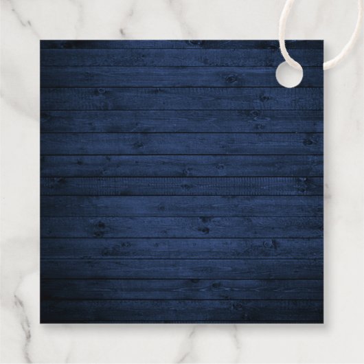 ブルー素朴ウッドピンクフローラ結婚ズ・サンキュー フェイバータグ (裏面)