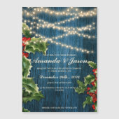 ブルー素朴ウッドベリーフェスティバル結婚式招待状 (正面)