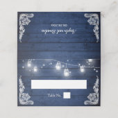 ブルー素朴ウッドメイソンジャイルライツレース結婚ズ プレイスカード (外部開封)