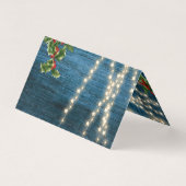 ブルー素朴ウッドモノグラムライトクリスマスラ結婚イト (裏面)