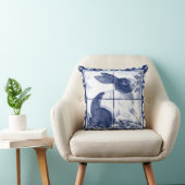 ブルー素朴オランダラビットデダムデルフトコテージコア クッション (椅子)