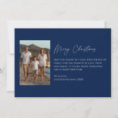 ブルー素朴クリスマスファミリーフォトビ航海のーシー シーズンカード (正面)