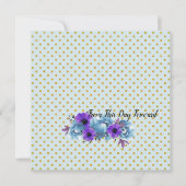 ブルー素朴コテージバラ結婚ズスイートシャワー 招待状 (正面)