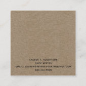 ブルー素朴サルトボ初期のックハウスカントリークラフト スクエア名刺 (裏面)