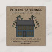 ブルー素朴サルトボ初期のックハウスカントリークラフト スクエア名刺 (正面)