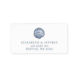 ブルー素朴シーシェルズマリン海ビーチ結婚式 ラベル