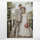 ブルー素朴シーシェルビーチ結婚式写真 三つ折りプログラム (内部中)