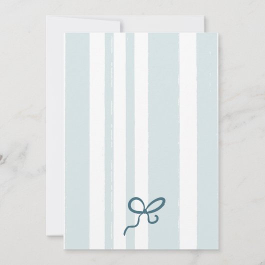 ブルー素朴ジャンベビーデニムカントリーベビーシャワー サンキューカード (裏面)