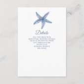 ブルー素朴スターフィッシュマリン海ビーチ結婚式 エンクロージャーカード (正面)