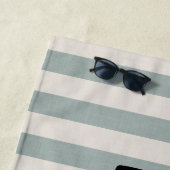 ブルー素朴ストライプズ花嫁 ビーチタオル (インサイチュ)