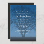 ブルー素朴ツリーオブライフバー(ユダヤ教の)バル・ミツバー招待状 招待状 (正面/裏面)