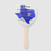 ブルー素朴テキサス州結婚式 プログラムファン ハンドファン (正面)