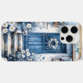ブルー素朴ドアとデイジー – コテージコア Case-Mate iPhoneケース (裏面 (横))