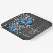 ブルー素朴バタフライウェディングシャワー紙プレート ペーパープレート (傾斜あり)