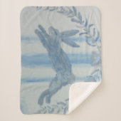 ブルー素朴バニーラビット シェルパブランケット (正面)