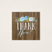 ブルー素朴バラウッドサンキューミニスクエア (裏面)