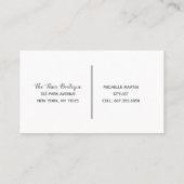 ブルー素朴バラモノグラムサロン 名刺 (裏面)