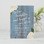 ブルー素朴バーンホワイトフローラリハーサルディナー 招待状 (スタンド正面)
