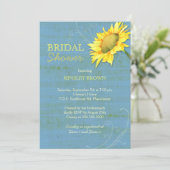 ブルー素朴ヒマワリブライダルシャワー 招待状 (スタンド正面)