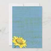 ブルー素朴ヒマワリブライダルシャワー 招待状 (裏面)