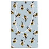 ブルー素朴ビーカスタマイズ図解入りの、写真付きの抱き枕 スモールペーパーバッグ (裏面)