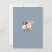 ブルー素朴ピーチフローラ結婚式の日付を保存 (裏面)